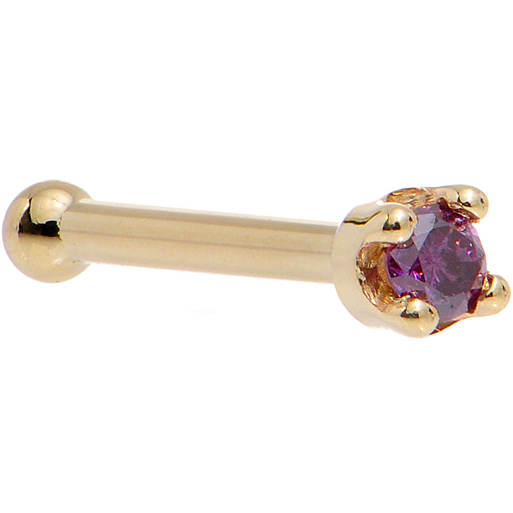 BodyCandy Solid 14K Yellow Gold 1.5mm Genuine Purple Diamond Nose Ring — comparison shot