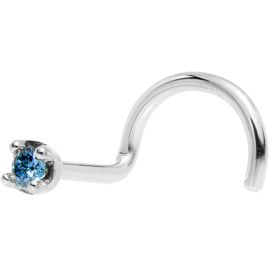 BodyCandy Solid 14K White Gold 1.5mm Genuine Blue Diamond Nose Ring — size reference