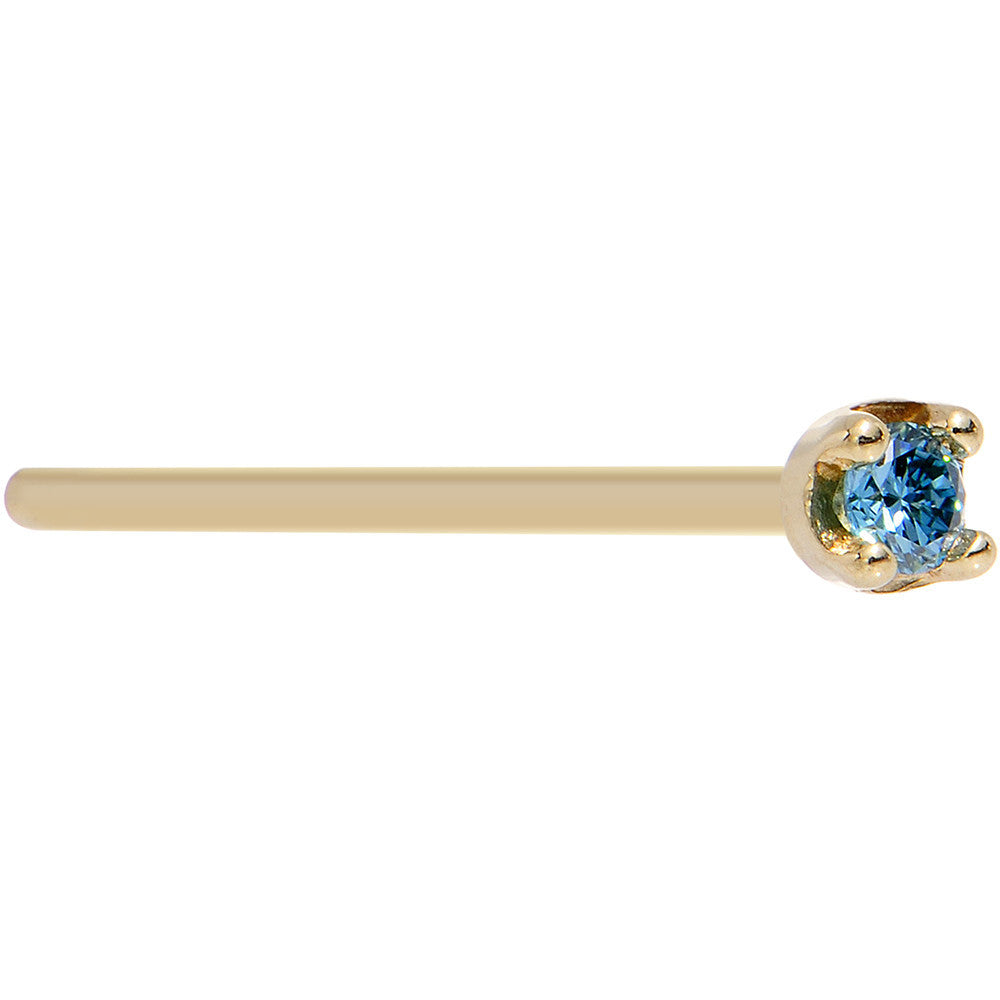 BodyCandy 14k Yellow Gold 2mm Lab Grown Blue Diamond Nose Ring — in-use photo