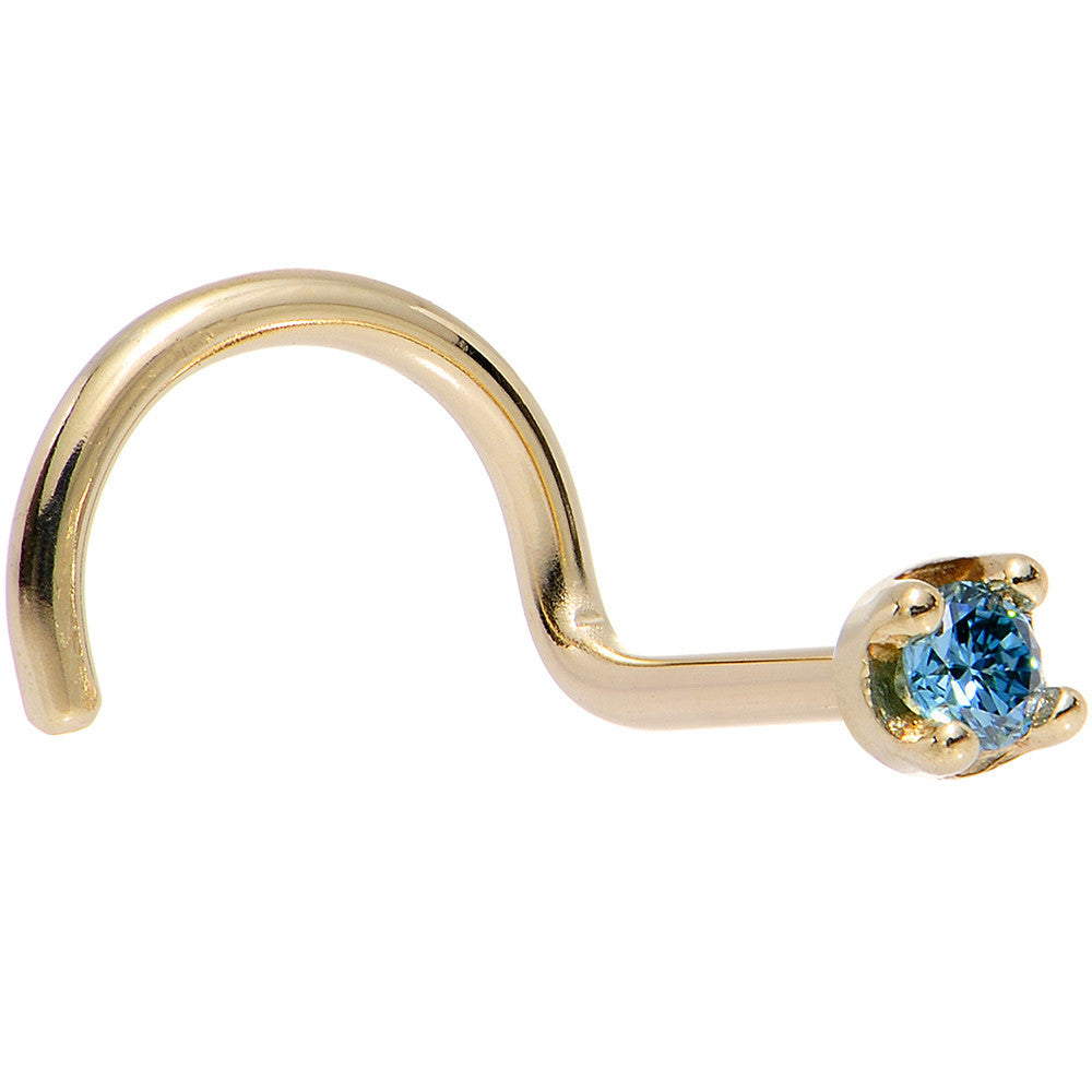 BodyCandy 14k Yellow Gold 2mm Lab Grown Blue Diamond Nose Ring — packaging
