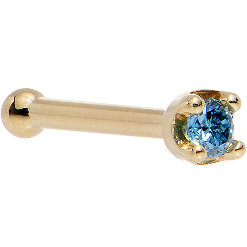 BodyCandy Solid 14K Yellow Gold 1.5mm Genuine Blue Diamond Nose Ring — comparison shot
