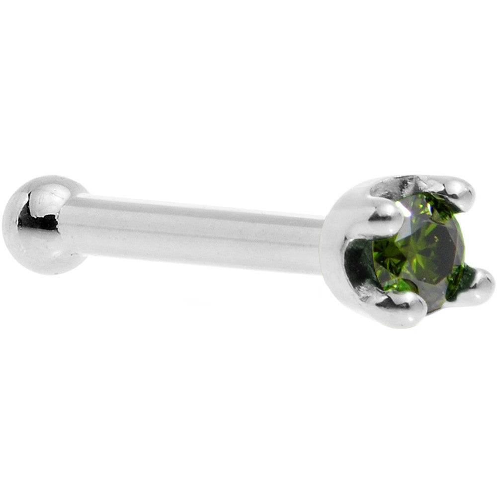 BodyCandy 14k White Gold 2mm Lab Grown Green Diamond Nose Ring — comparison shot