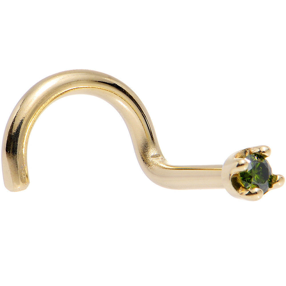 BodyCandy Solid 14K Yellow Gold 1.5mm Genuine Green Diamond Nose Ring — lifestyle context