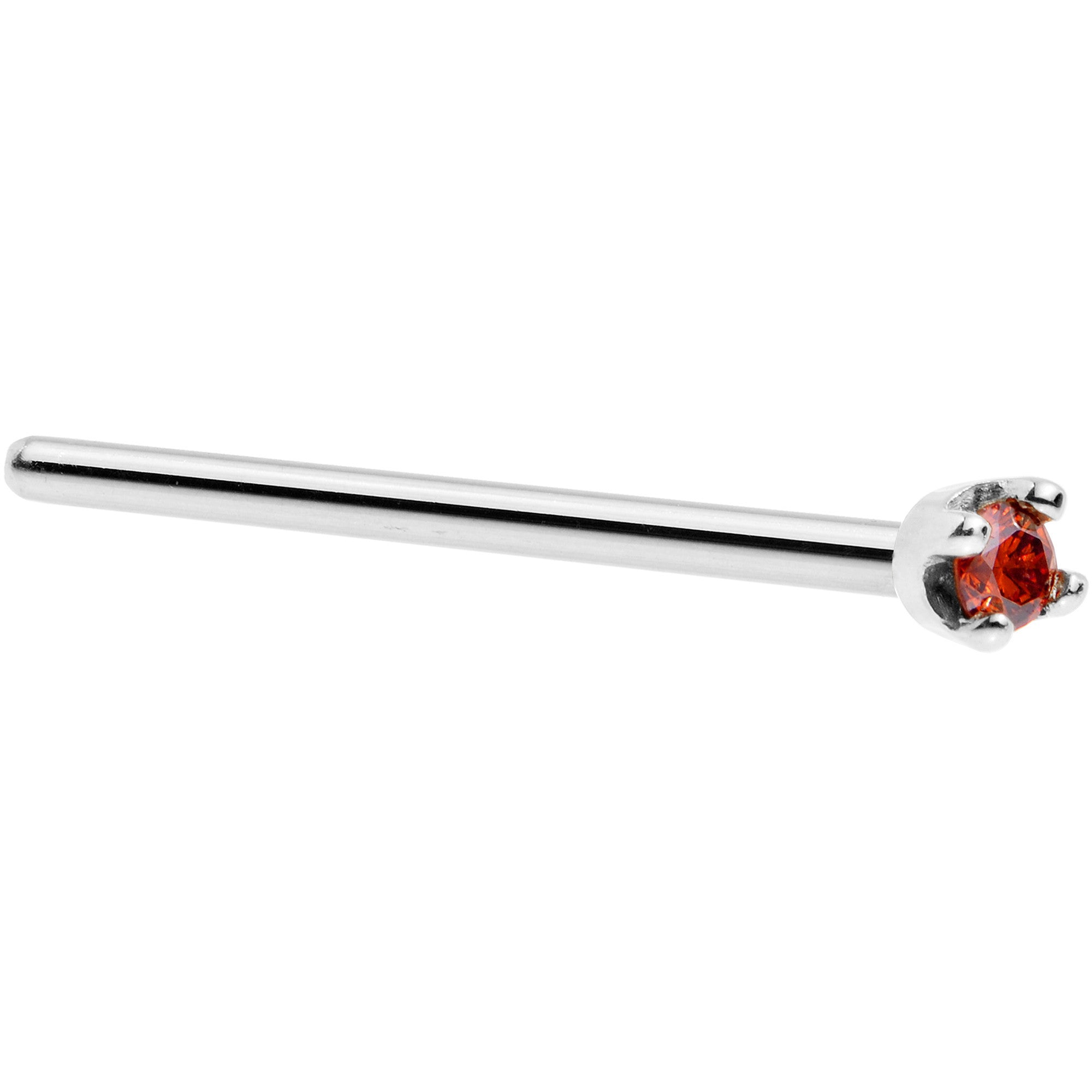 BodyCandy Solid 14K White Gold 1.5mm Genuine Red Diamond Nose Ring — in-use photo