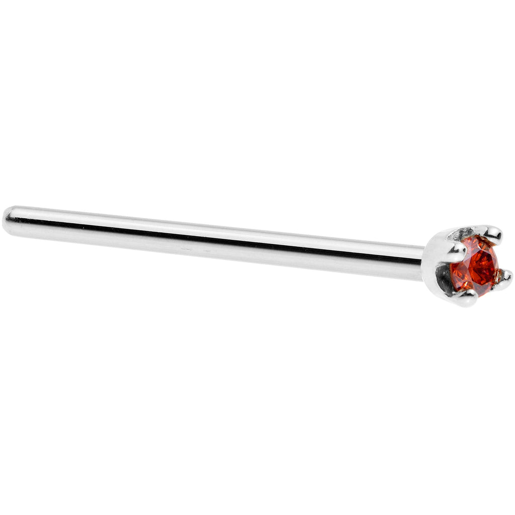 BodyCandy 14k White Gold 2mm Lab Grown Red Diamond Nose Ring — in-use photo