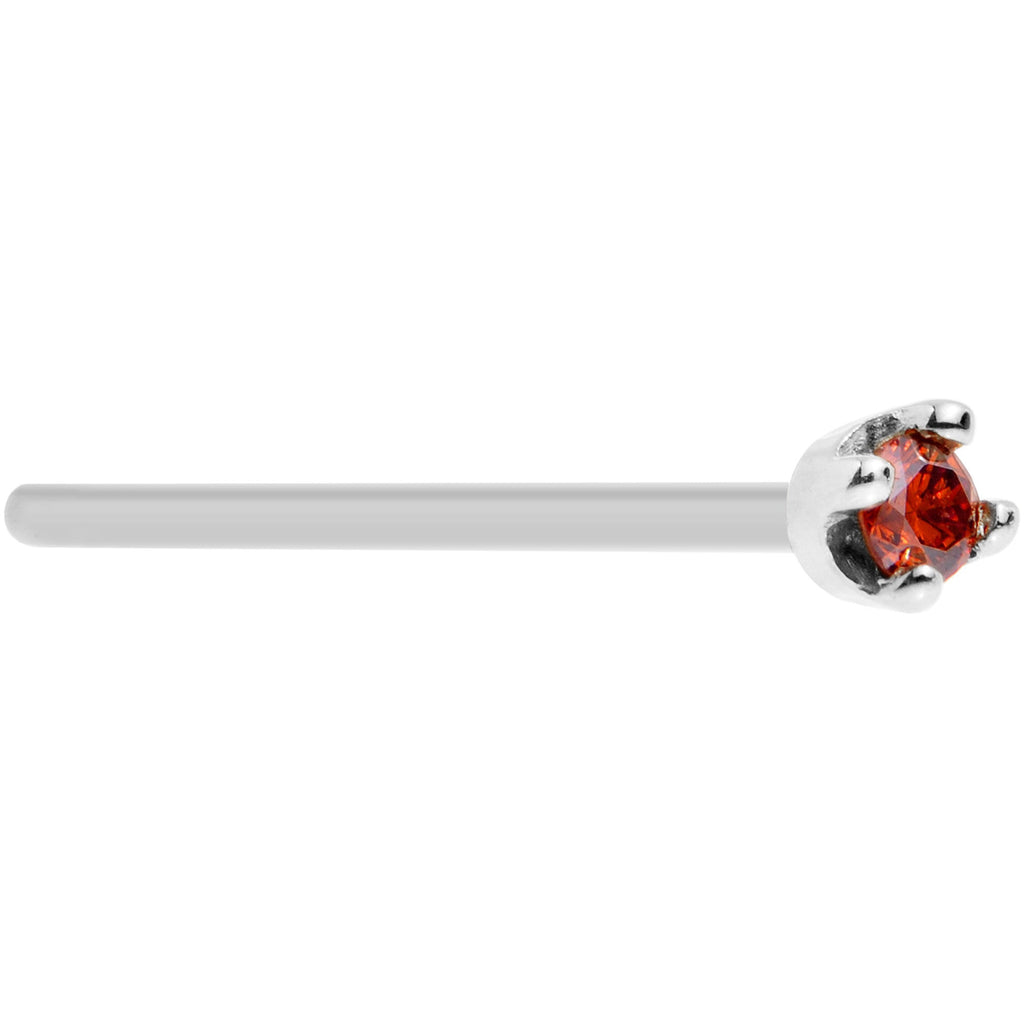 BodyCandy 14k White Gold 2mm Lab Grown Red Diamond Nose Ring — size reference