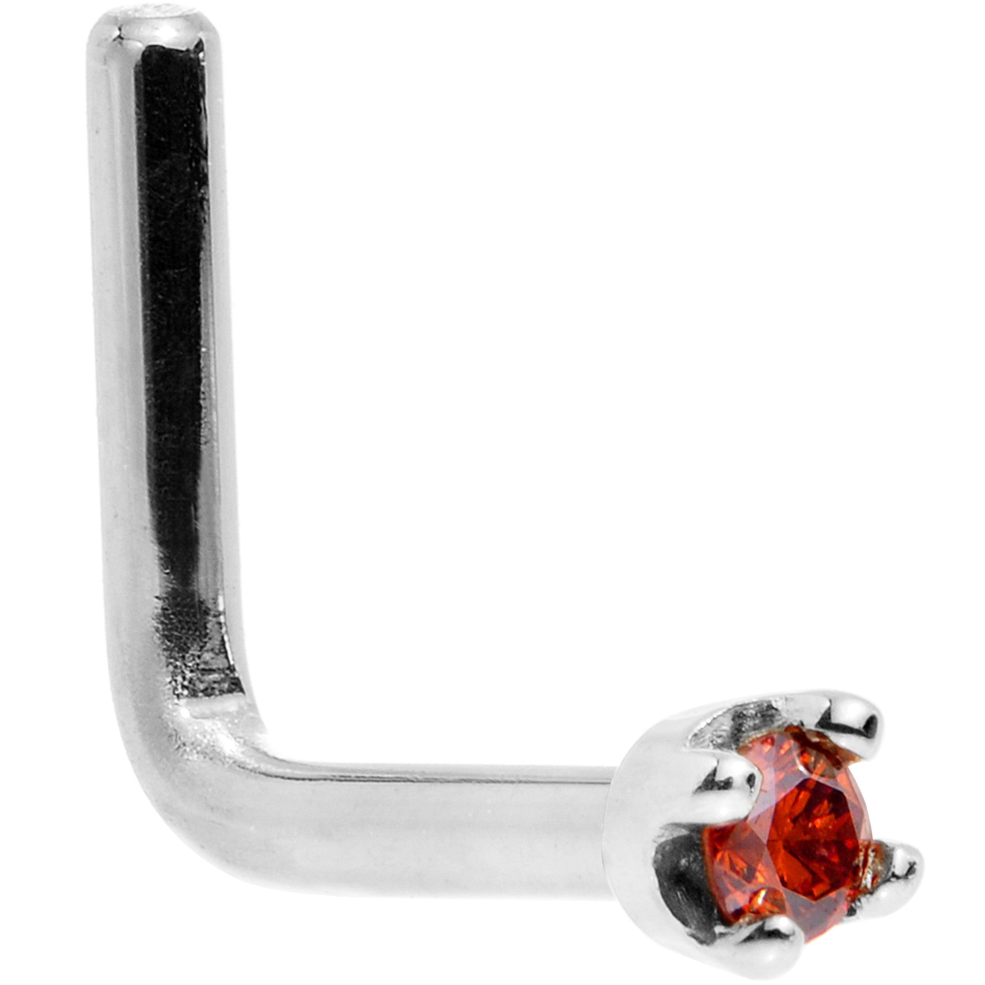 BodyCandy Solid 14K White Gold 1.5mm Genuine Red Diamond Nose Ring — comparison shot
