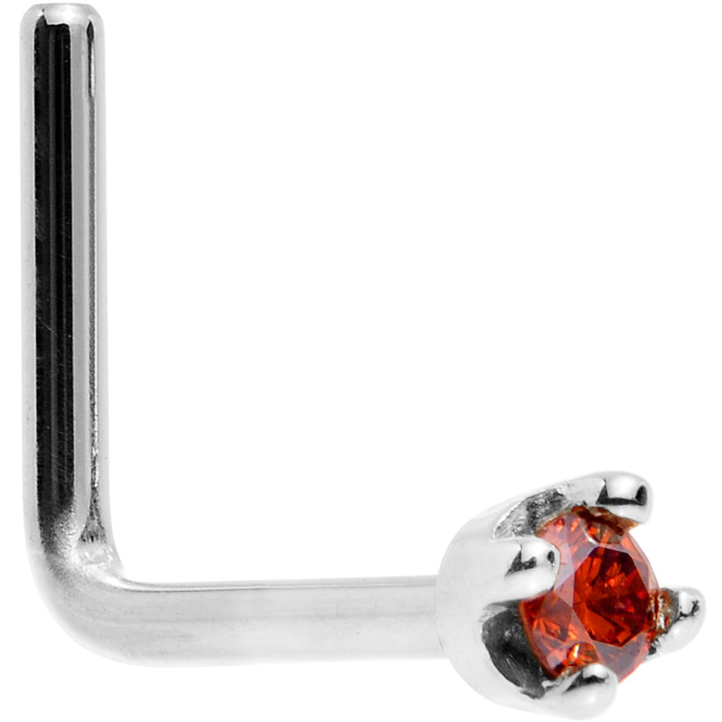 BodyCandy Solid 14K White Gold 1.5mm Genuine Red Diamond Nose Ring — fabric or material detail