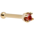 BodyCandy Solid 14K Yellow Gold 1.5mm Genuine Red Diamond Nose Ring — flat-lay composition