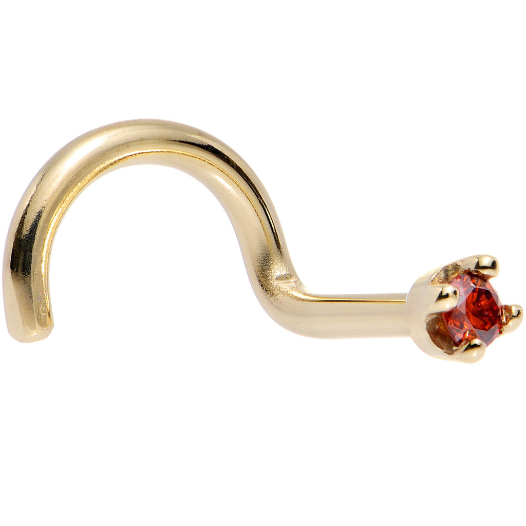 BodyCandy 14k Yellow Gold 2mm Lab Grown Red Diamond Nose Ring — main product shot