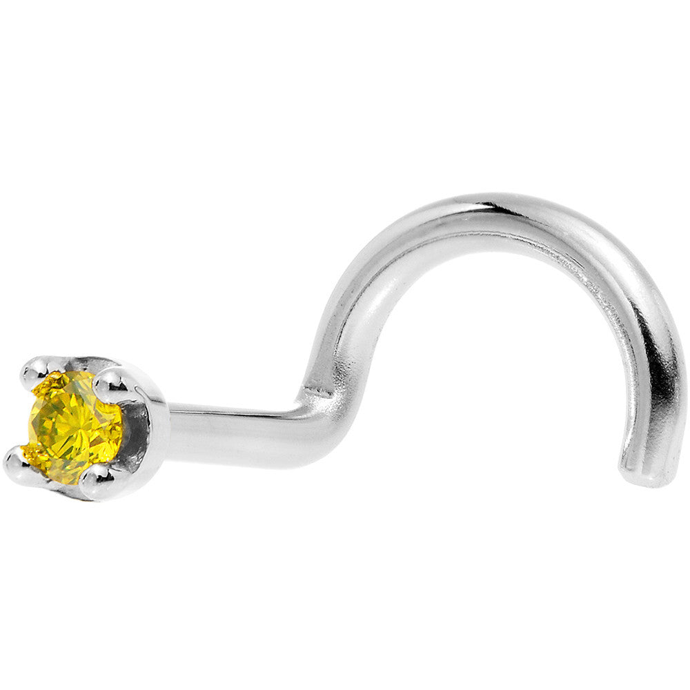 BodyCandy Solid 18K White Gold 1.5mm Genuine Yellow Diamond Nose Ring — lifestyle context