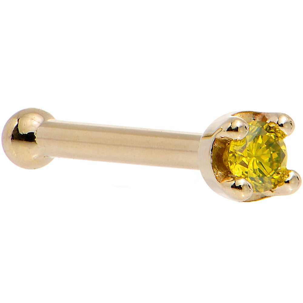 BodyCandy Solid 14K Yellow Gold 1.5mm Genuine Yellow Diamond Nose Ring — comparison shot