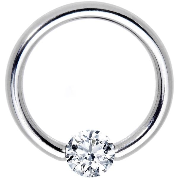 BodyCandy 14G 1/2 Solid 14k White Gold 4mm Clear Cubic Zirconia Tension Captive Ring — lifestyle context