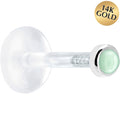 BodyCandy 16G 1/4 Solid 14K White Gold 2mm Genuine Aventurine Quartz Bioplast Tragus Earring Stud — main product shot