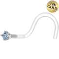 BodyCandy 18G 1/4 White Gold 1.5mm Genuine Topaz Bioplast Nose Ring — main product shot