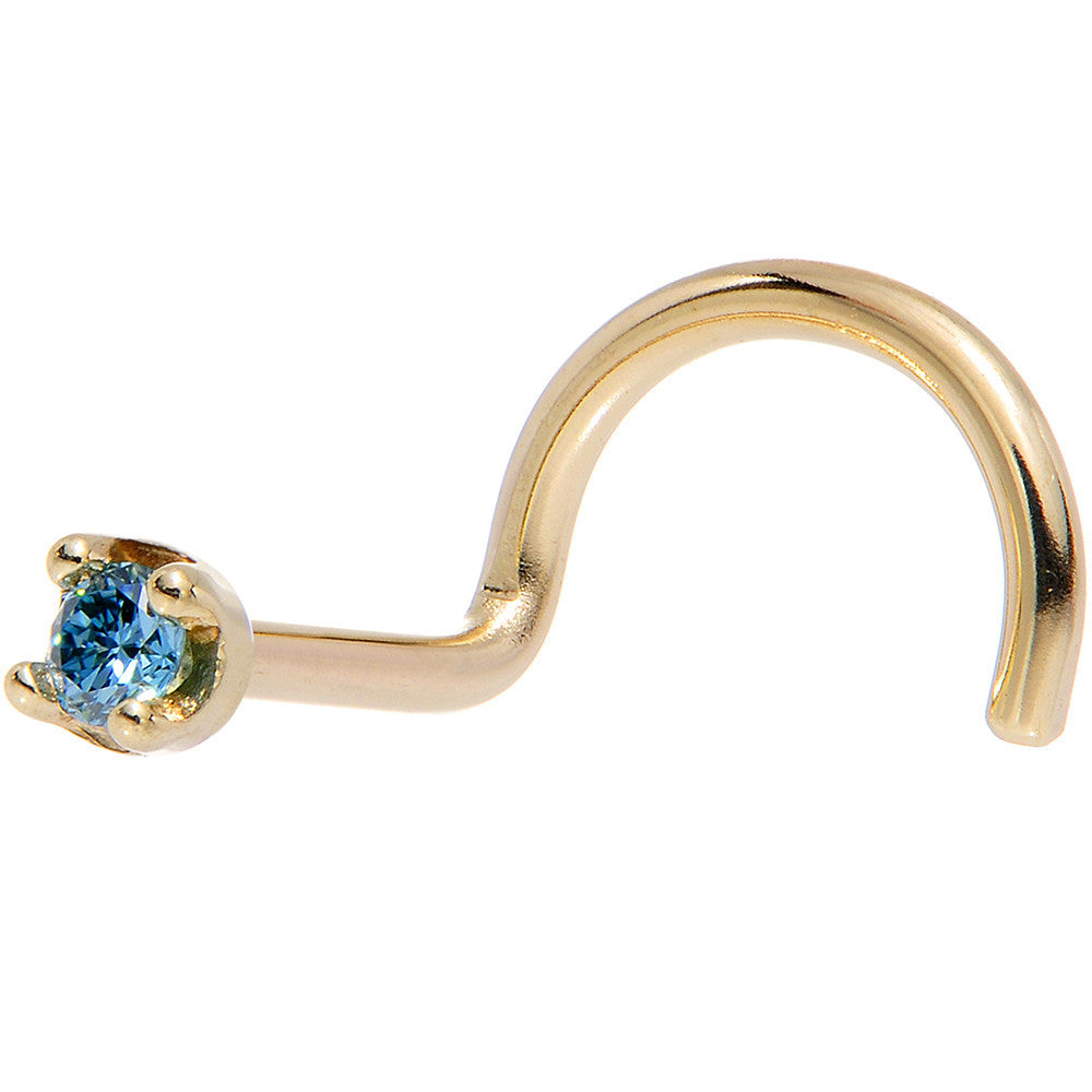 BodyCandy Solid 18K Yellow Gold 1.5mm Genuine Blue Diamond Nose Ring — size reference