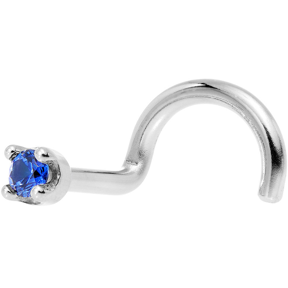 BodyCandy Solid 14K White Gold 1.5mm Genuine Blue Sapphire Nose Stud Ring — lifestyle context
