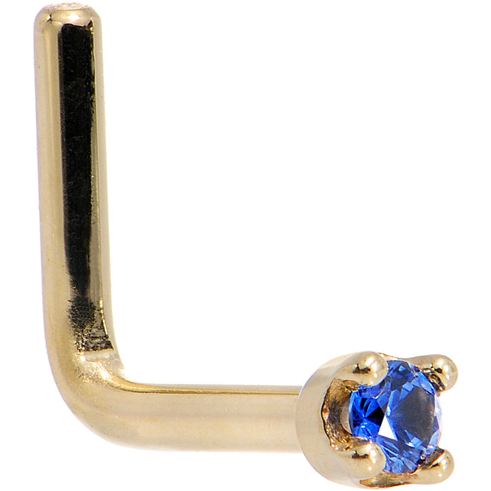 BodyCandy Solid 14K Yellow Gold 1.5mm Genuine Blue Sapphire Nose Stud Ring — lifestyle context