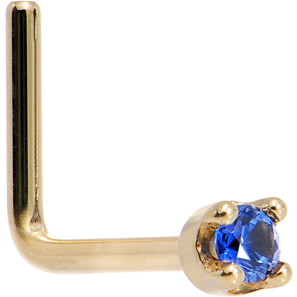 BodyCandy Solid 18K Yellow Gold 1.5mm Genuine Blue Sapphire Nose Ring — size reference