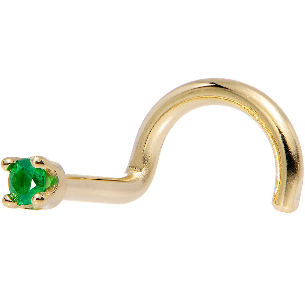 BodyCandy Solid 18K Yellow Gold 1.5mm Genuine Emerald Nose Ring — lifestyle context