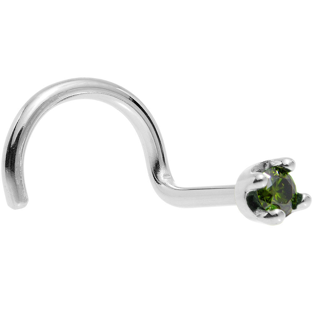 BodyCandy Solid 18K White Gold 1.5mm Genuine Green Diamond Nose Ring — packaging