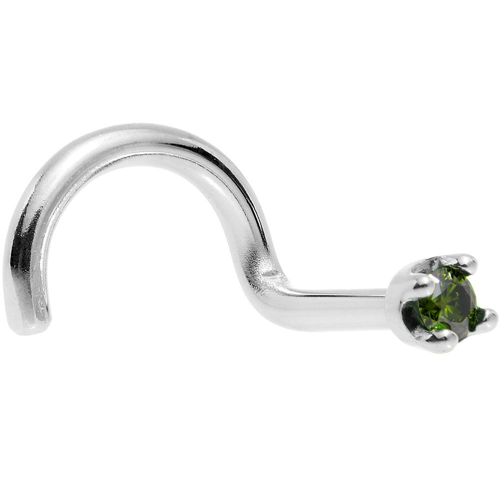 BodyCandy Solid 18K White Gold 1.5mm Genuine Green Diamond Nose Ring — lifestyle context