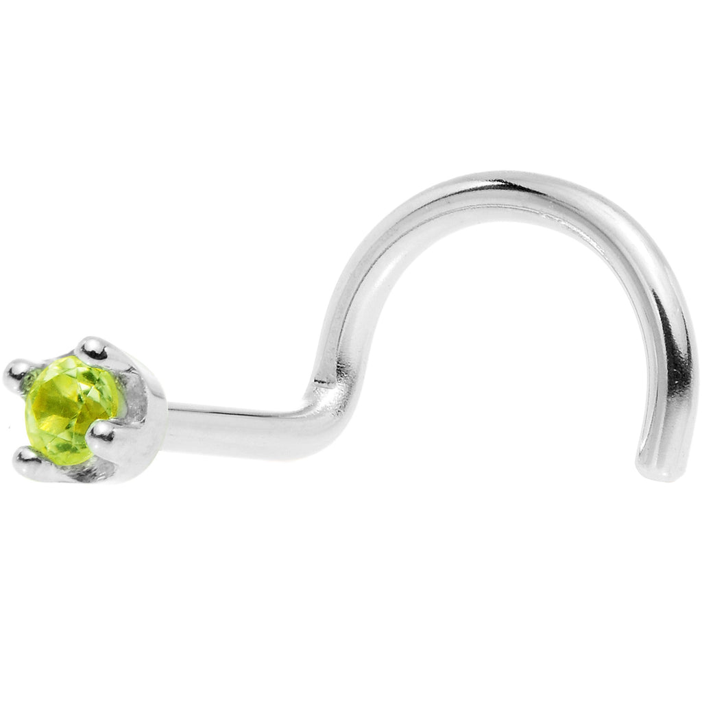 BodyCandy Solid 18K White Gold 1.5mm Genuine Peridot Nose Ring — packaging