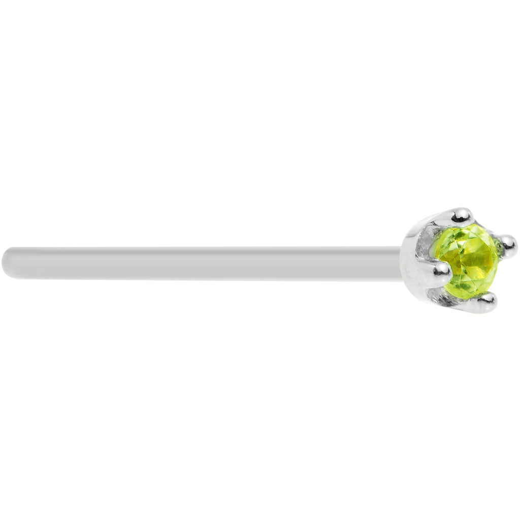 BodyCandy Solid 18K White Gold 1.5mm Genuine Peridot Nose Ring — comparison shot