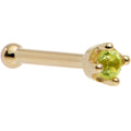 BodyCandy Solid 18K Yellow Gold 1.5mm Genuine Peridot Nose Ring — color detail
