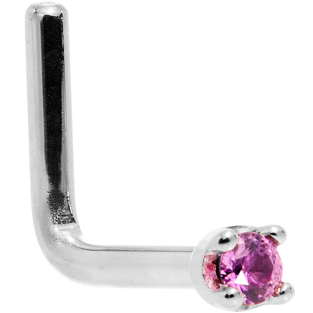 BodyCandy Solid 14K White Gold 1.5mm Genuine Pink Sapphire Nose Ring — lifestyle context