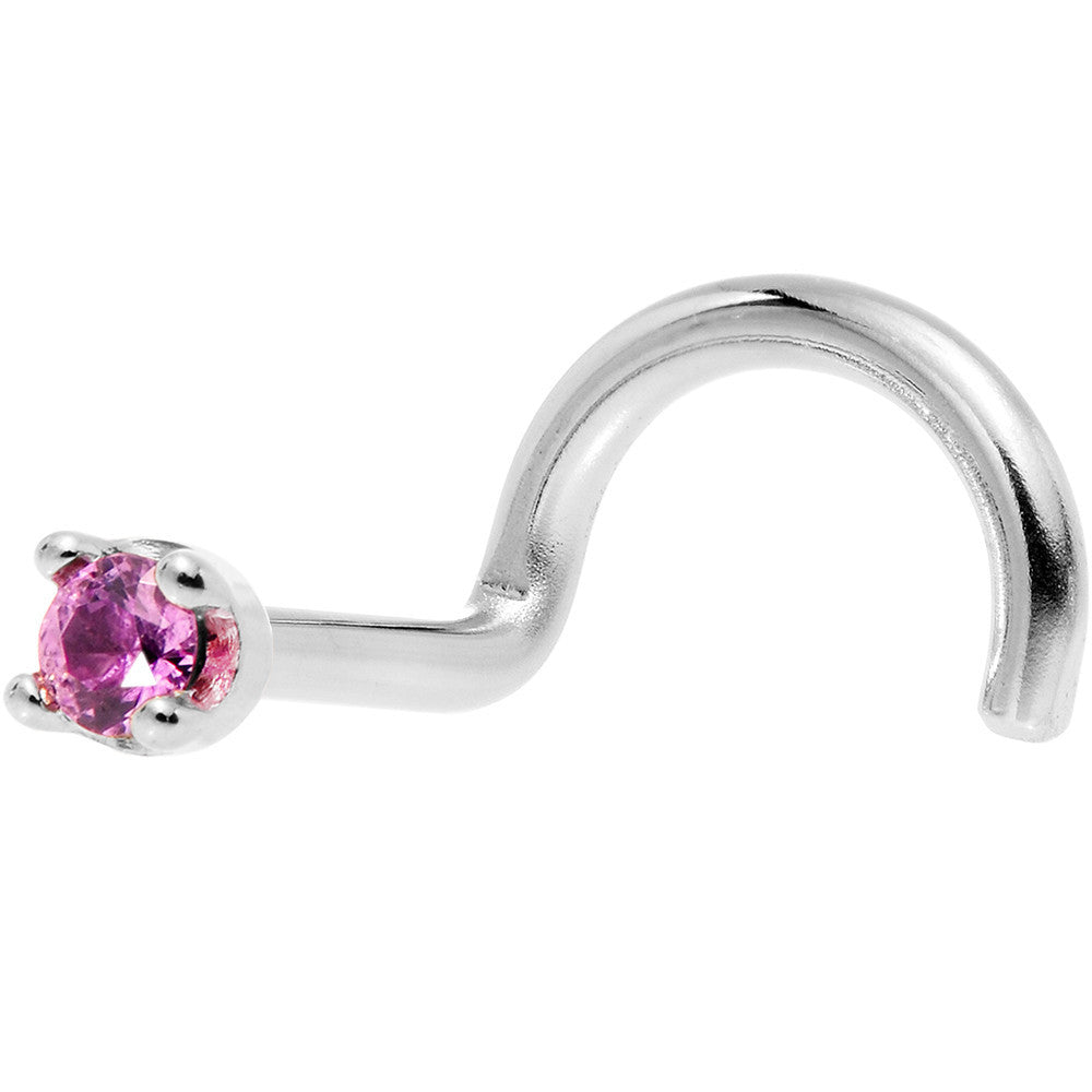 BodyCandy Solid 18K White Gold 1.5mm Genuine Pink Sapphire Nose Ring — lifestyle context