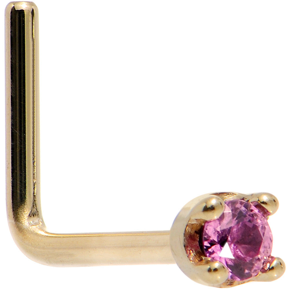 BodyCandy Solid 18K Yellow Gold 1.5mm Genuine Pink Sapphire Nose Ring — size reference