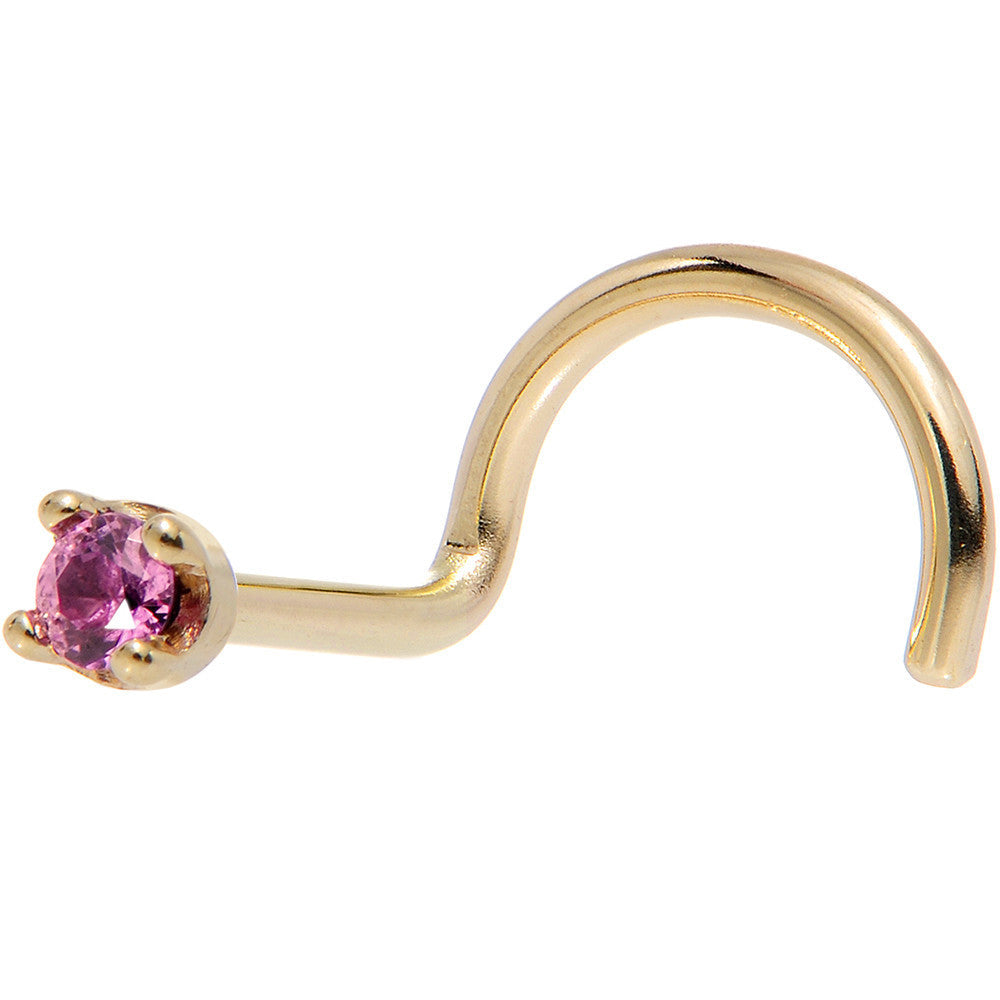 BodyCandy Solid 18K Yellow Gold 1.5mm Genuine Pink Sapphire Nose Ring — packaging
