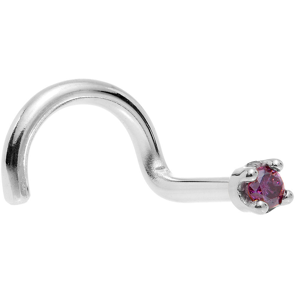 BodyCandy Solid 18K White Gold 1.5mm Genuine Purple Diamond Nose Ring — lifestyle context