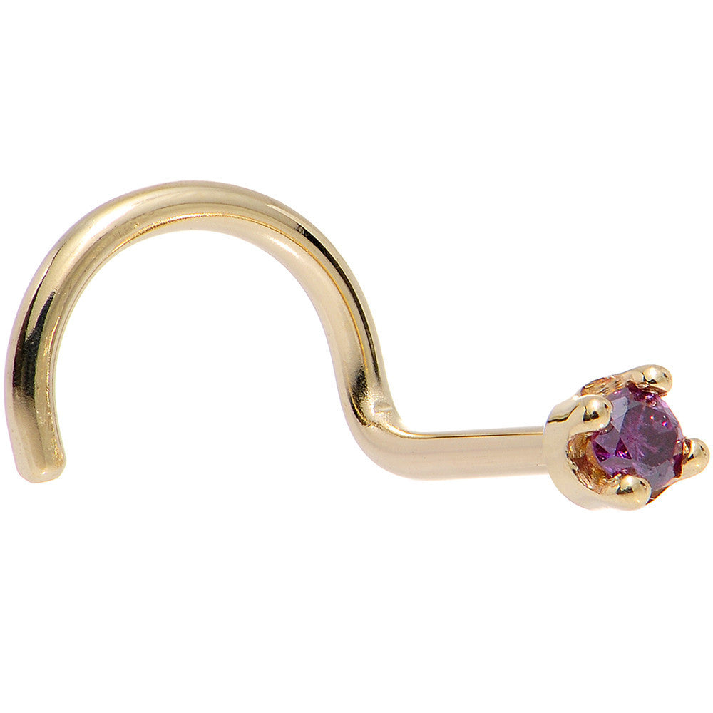 BodyCandy Solid 18K Yellow Gold 1.5mm Genuine Purple Diamond Nose Ring — packaging