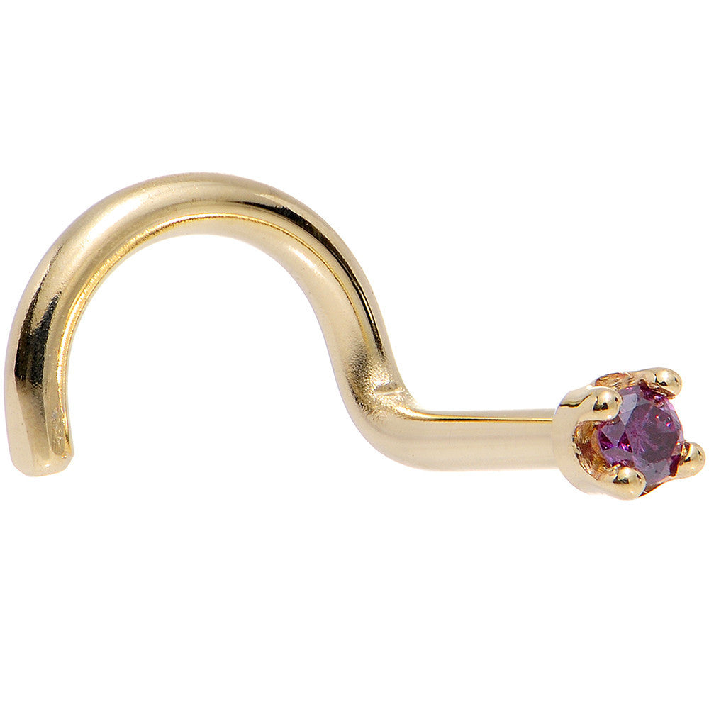 BodyCandy Solid 18K Yellow Gold 1.5mm Genuine Purple Diamond Nose Ring — lifestyle context