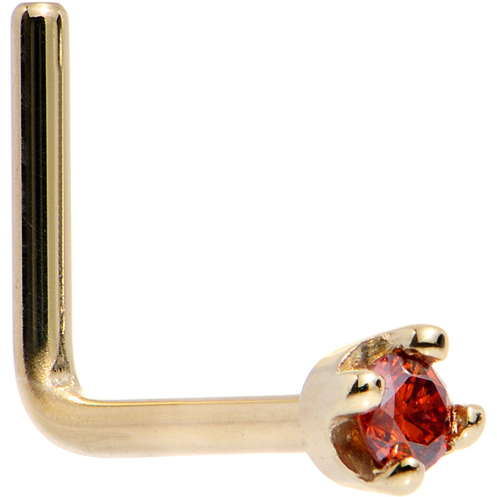 BodyCandy Solid 18K Yellow Gold 1.5mm Genuine Red Diamond Nose Ring — packaging