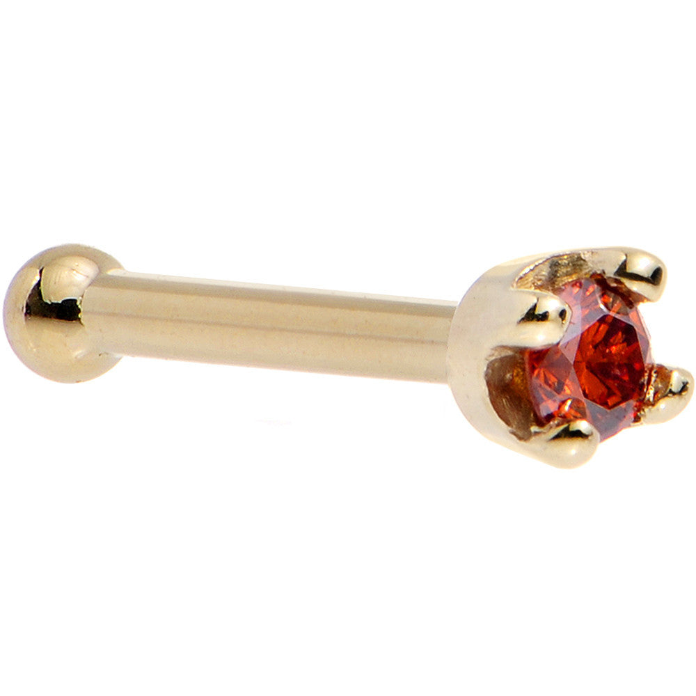 BodyCandy Solid 18K Yellow Gold 1.5mm Genuine Red Diamond Nose Ring — fabric or material detail