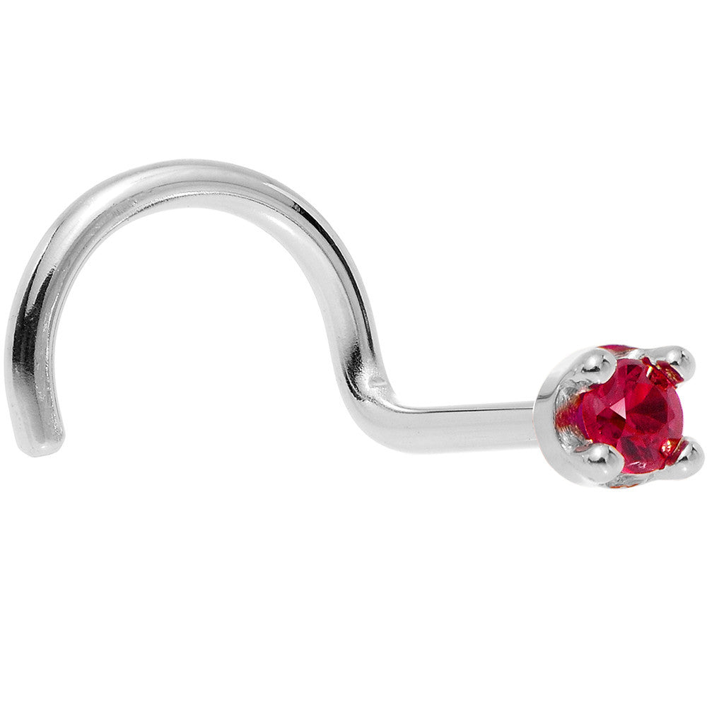 BodyCandy Solid 18K White Gold 1.5mm Diamond Cut Genuine Ruby Nose Ring — packaging
