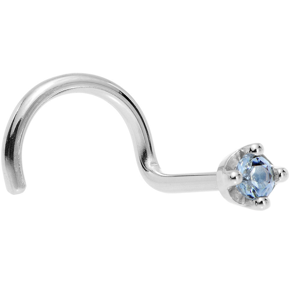 BodyCandy Solid 18K White Gold 1.5mm Genuine Topaz Nose Ring — in-use photo