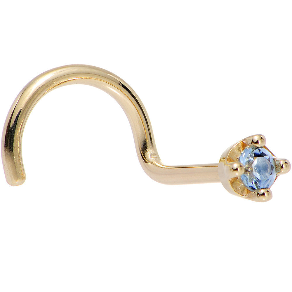 BodyCandy Solid 18K Yellow Gold 1.5mm Genuine Topaz Nose Ring — packaging
