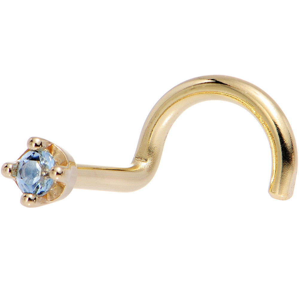BodyCandy Solid 18K Yellow Gold 1.5mm Genuine Topaz Nose Ring — main product shot