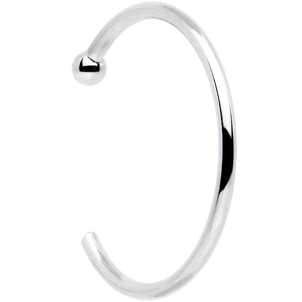 BodyCandy 20G 3/8 Solid 18K White Gold Nose Hoop — alternative angle