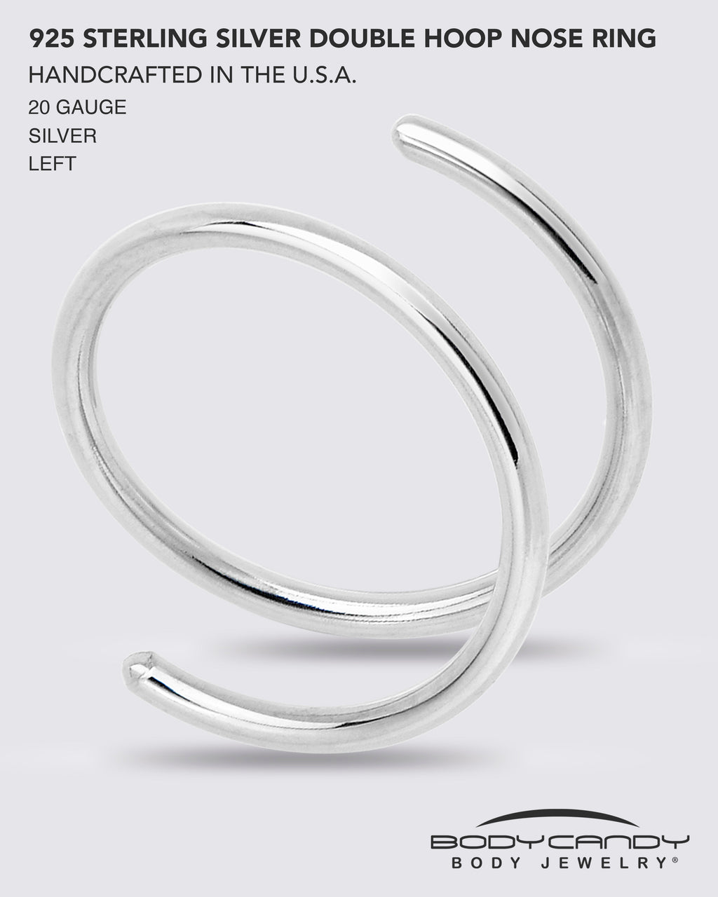 BodyCandy Spiral Nose Rings Double Hoop 20G — in-use photo