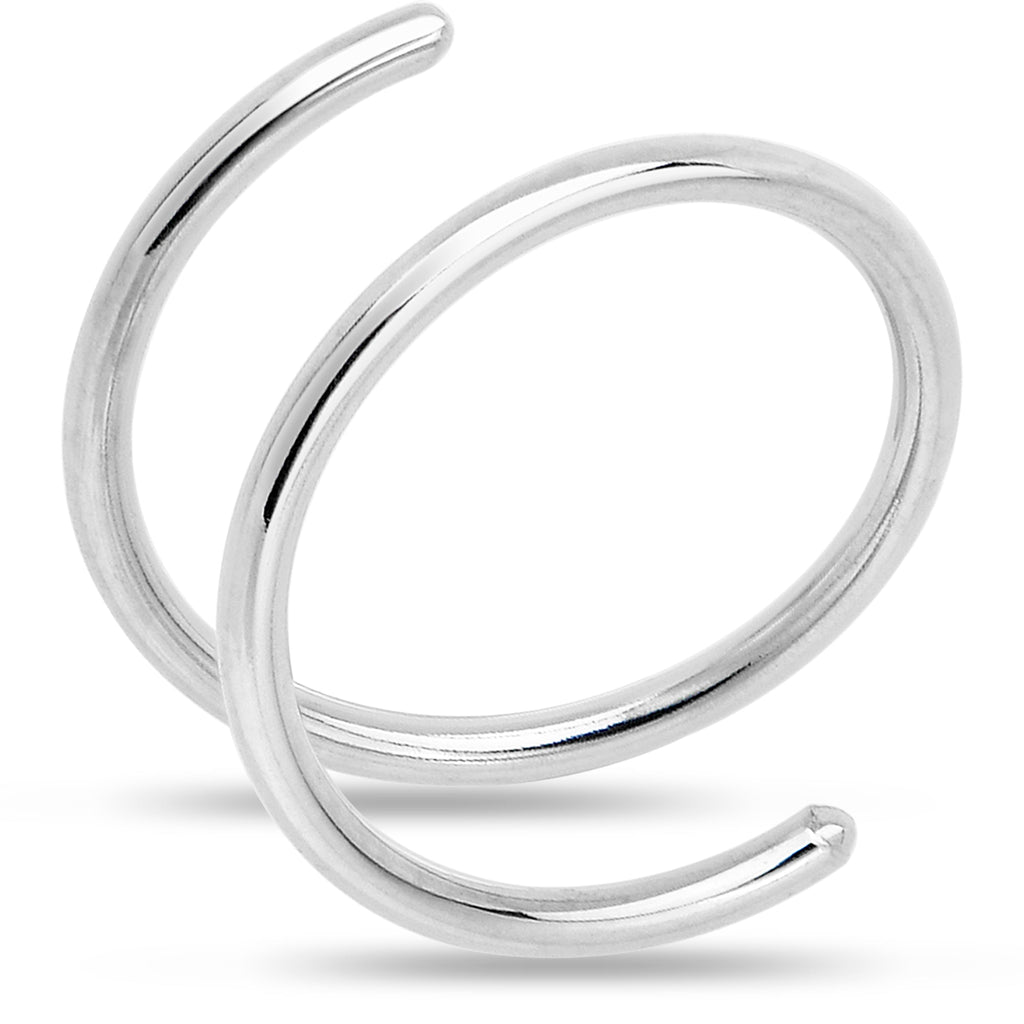 BodyCandy Double Hoop Nose 925 Sterling Silver Spiral Nose Ring — in-use photo