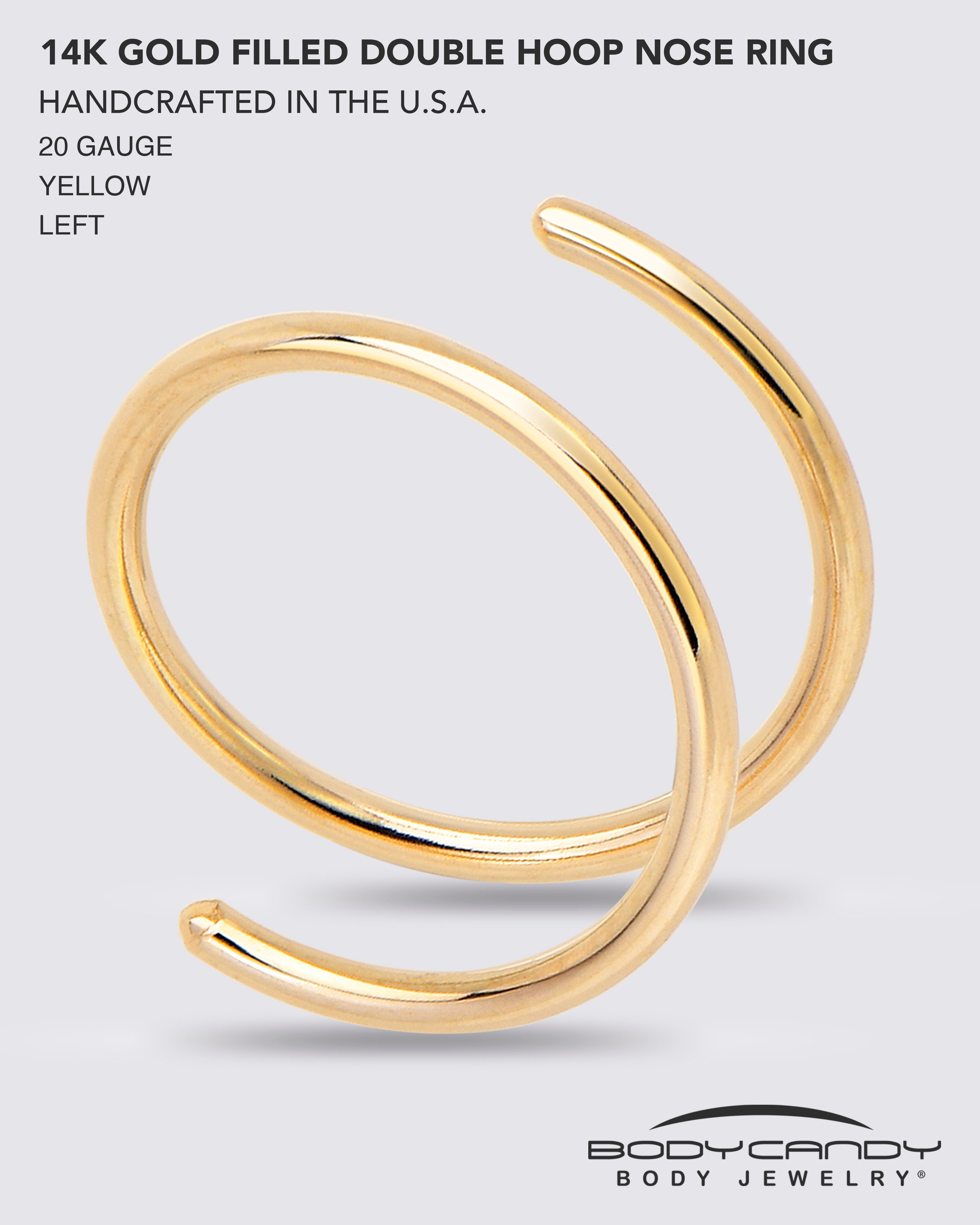 BodyCandy Spiral Nose Rings Double Hoop 20G — size reference