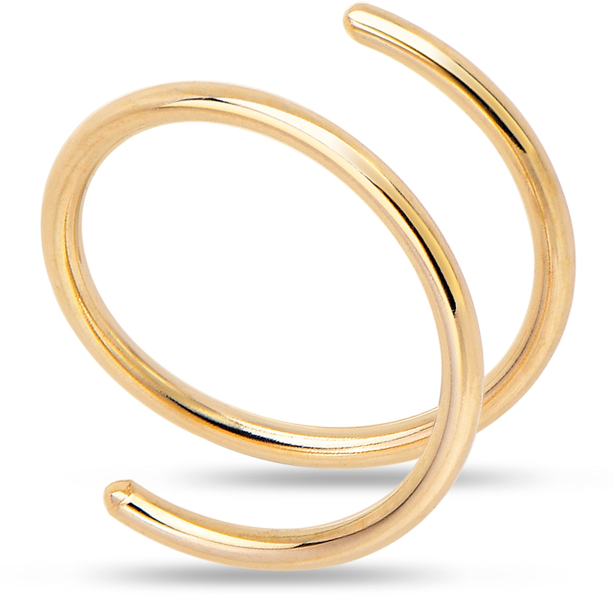 BodyCandy Double Hoop Nose 14k Yellow Gold Filled Spiral Nose Ring — lifestyle context