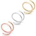 BodyCandy 3Pack Double Hoop Nose 14k Gold Filled and 925 Silver Spiral Nose Rings 20G 8mm Right — main product shot