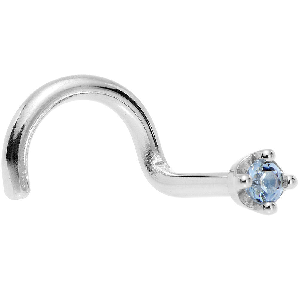 BodyCandy Solid 14K White Gold 1.5mm Genuine Topaz Nose Ring — in-use photo