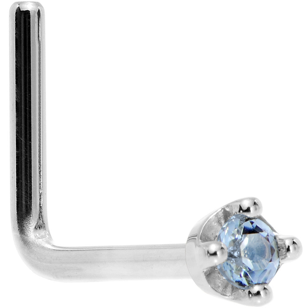 BodyCandy Solid 14K White Gold 1.5mm Genuine Topaz Nose Ring — comparison shot